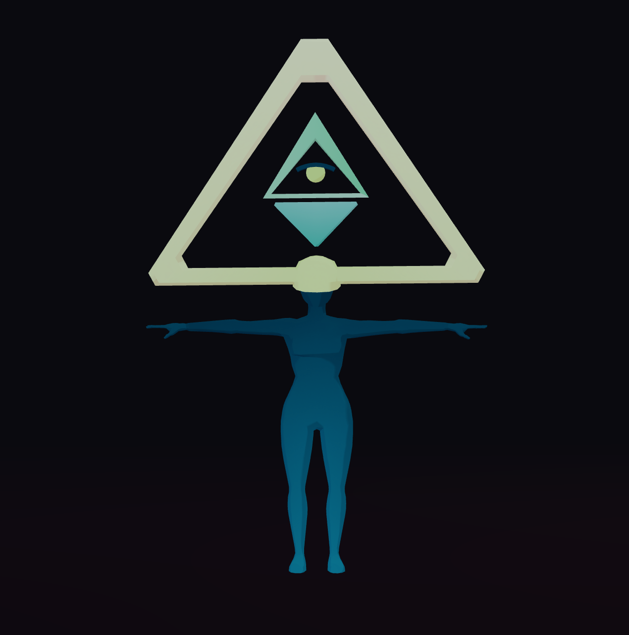 Iris Hart's VRM avatar in a starfield scene during an early voice test